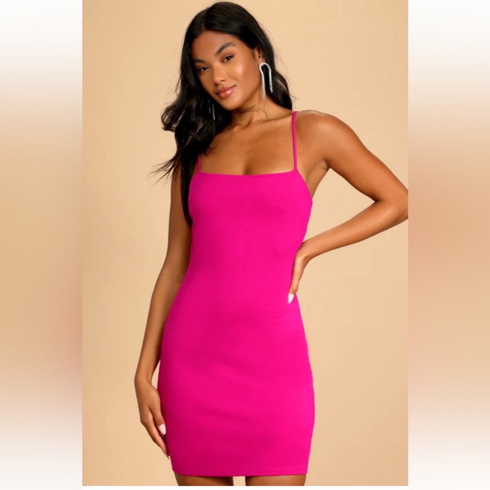 Flaunt It Magenta Bodycon Dress Lulus Size Small